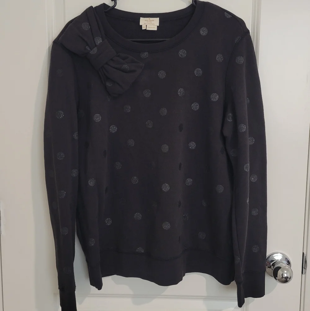 Kate Spade Bow Glitter Dots Pullover Size Medium